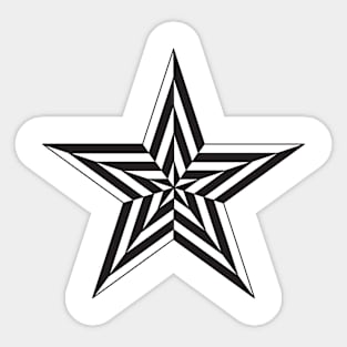 Stars black and transparent- concentric stars doodle design Sticker